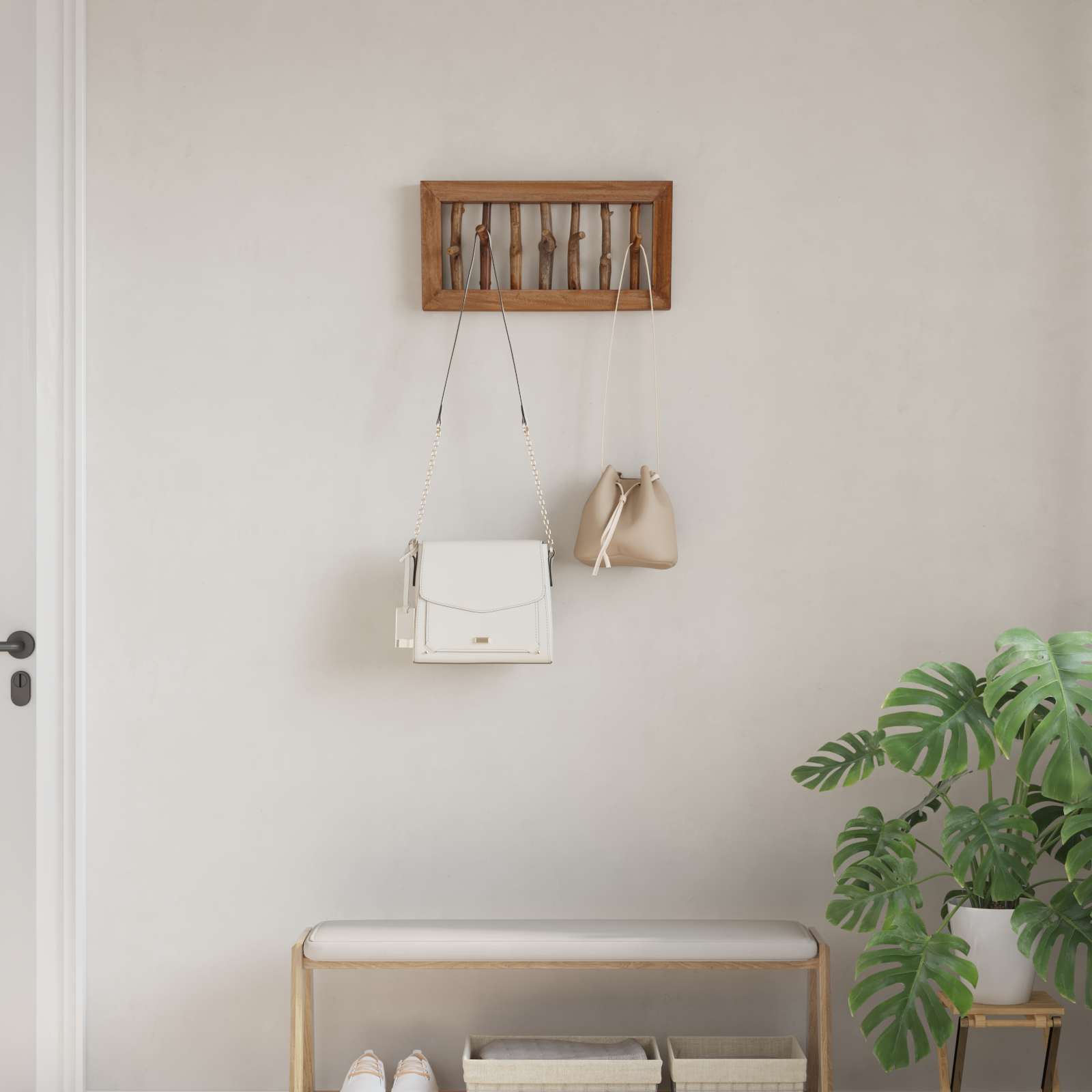 Γάντζος για Καμπίνες Φυσικό 50 x 10 x 25 εκ Στερεό ξύλο Μαόνι - Pakobazaar