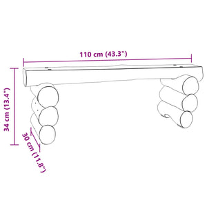παγκάκι Φυσικό 110 x 30 x 34 εκ Στερεό Ξύλο Τίκ