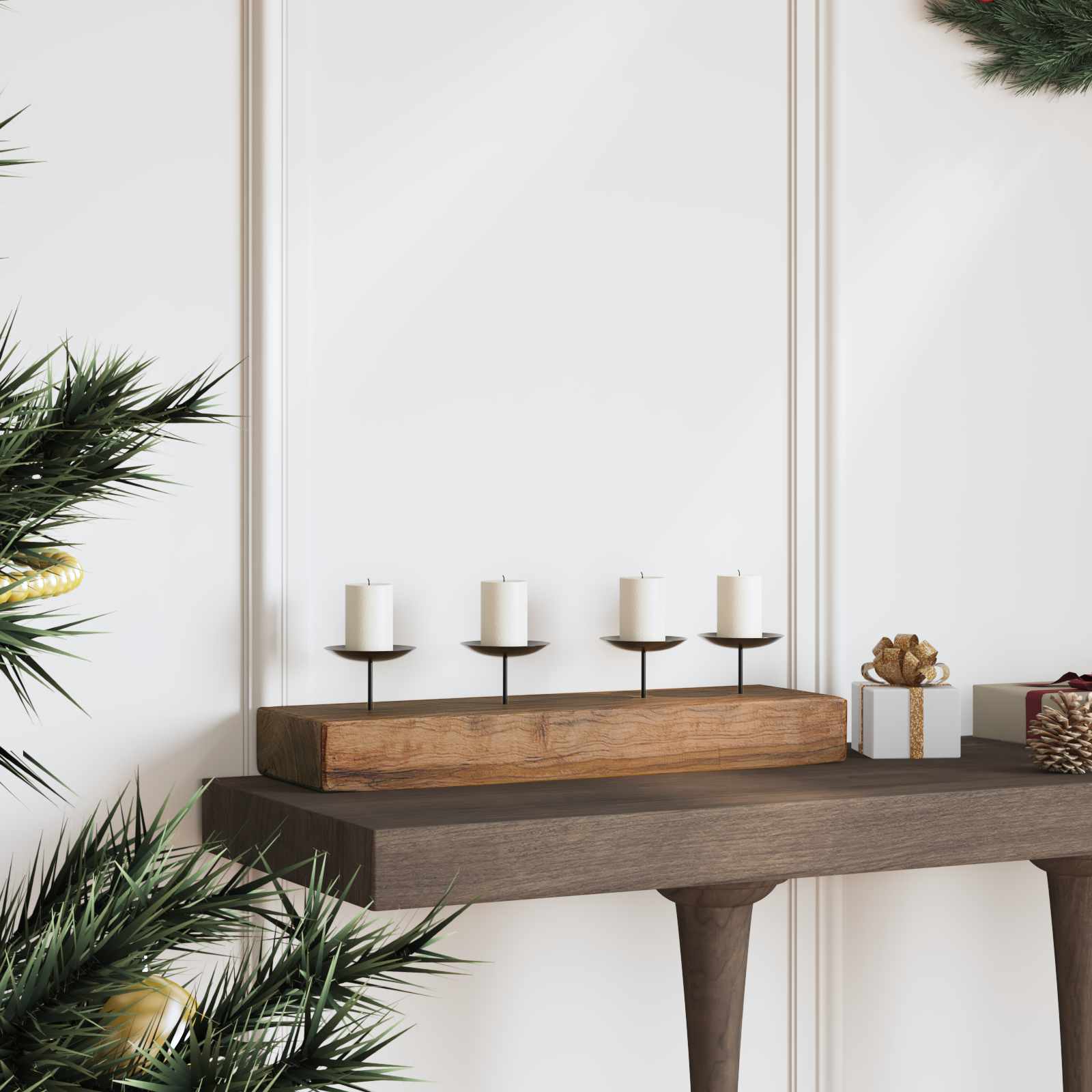 Κηροπήγιο Φυσικό 50 x 15 x 10 εκ Μασίφ ξύλο teak - Pakobazaar