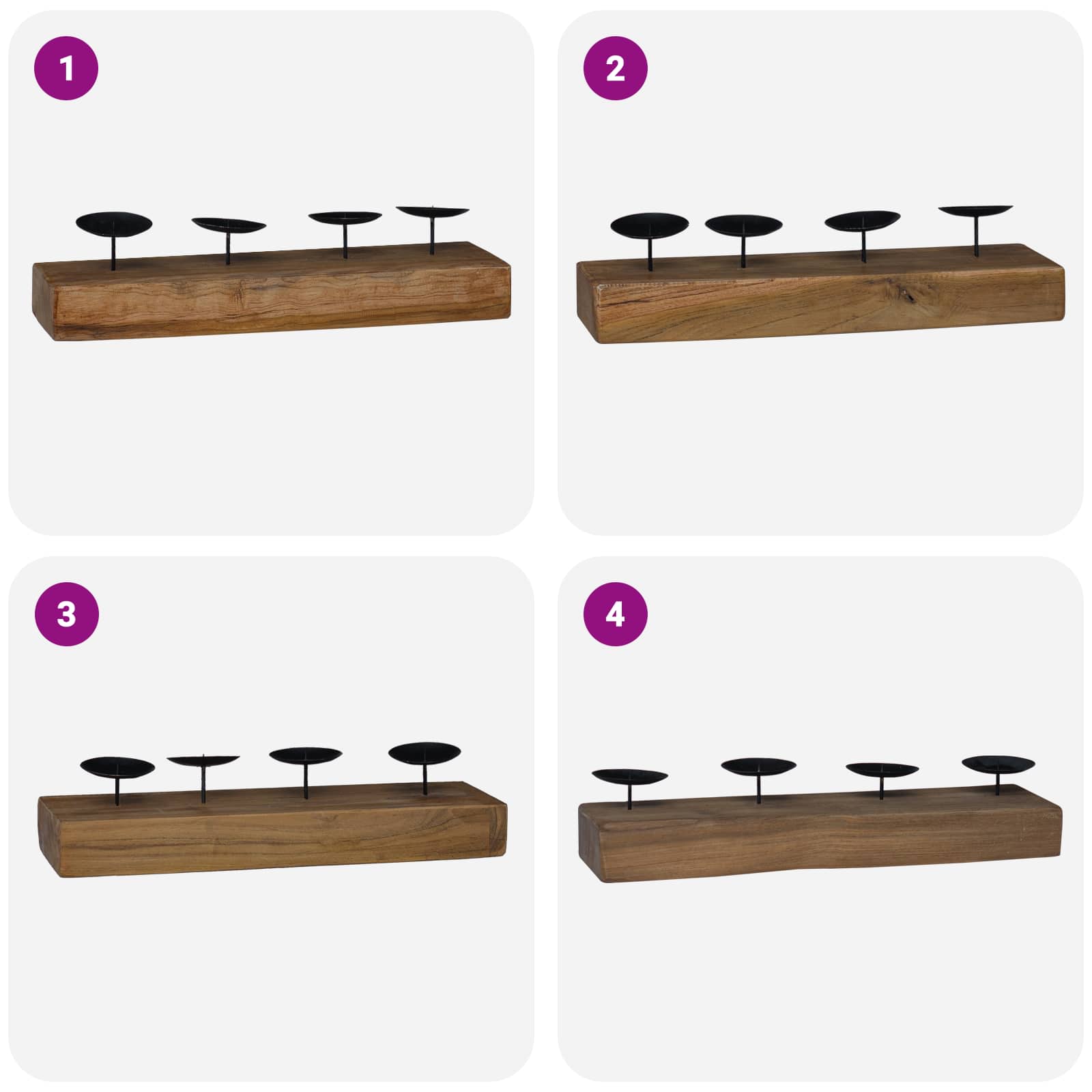 Κηροπήγιο Φυσικό 50 x 15 x 10 εκ Μασίφ ξύλο teak - Pakobazaar