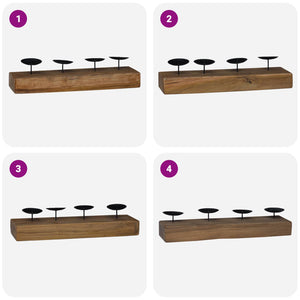 Κηροπήγιο Φυσικό 50 x 15 x 10 εκ Μασίφ ξύλο teak - Pakobazaar