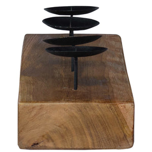 Κηροπήγιο Φυσικό 50 x 15 x 10 εκ Μασίφ ξύλο teak - Pakobazaar