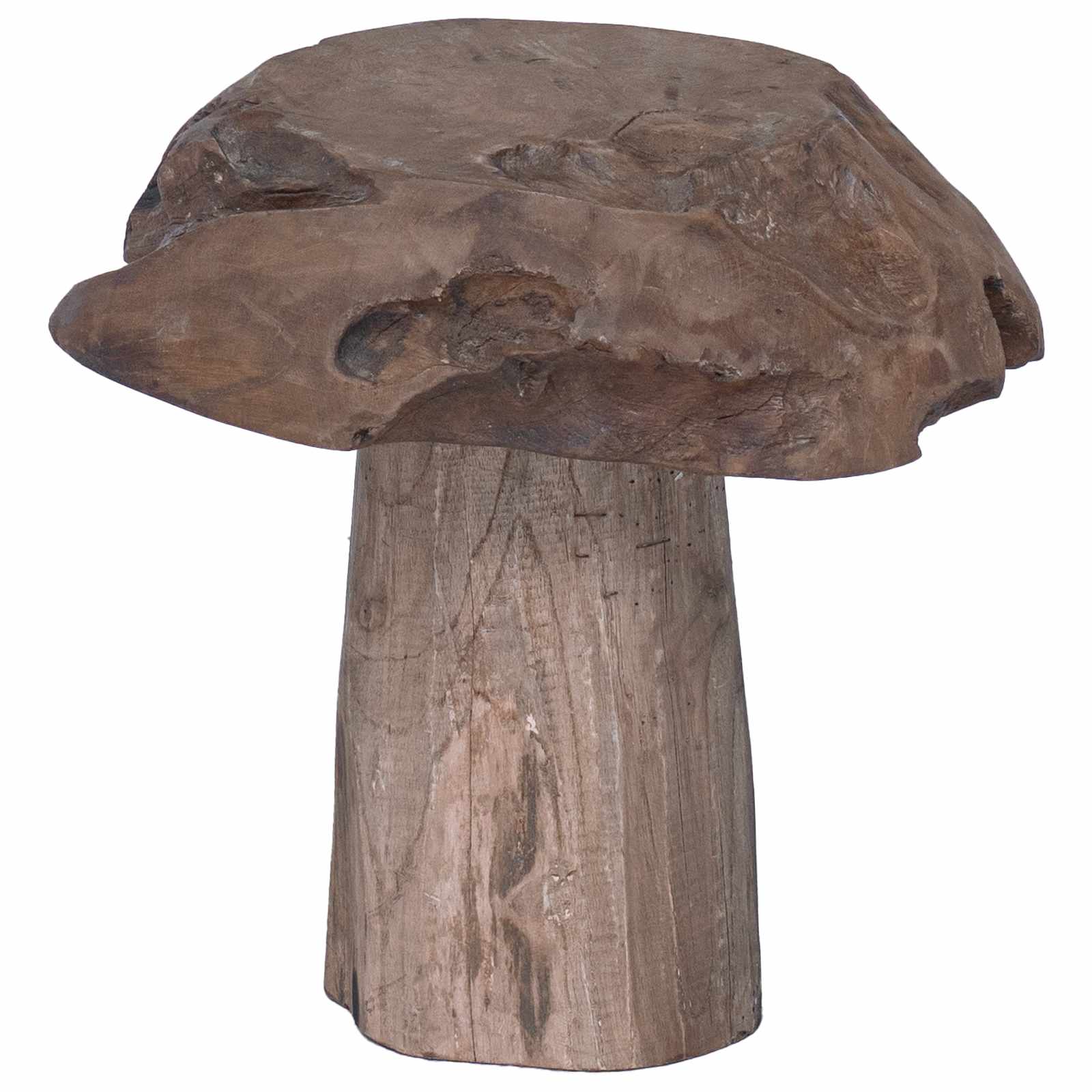 Σκαμνί Φυσικό 35 x 35 x 35 cm Στερεό Ξύλο Τίκ - Pakobazaar