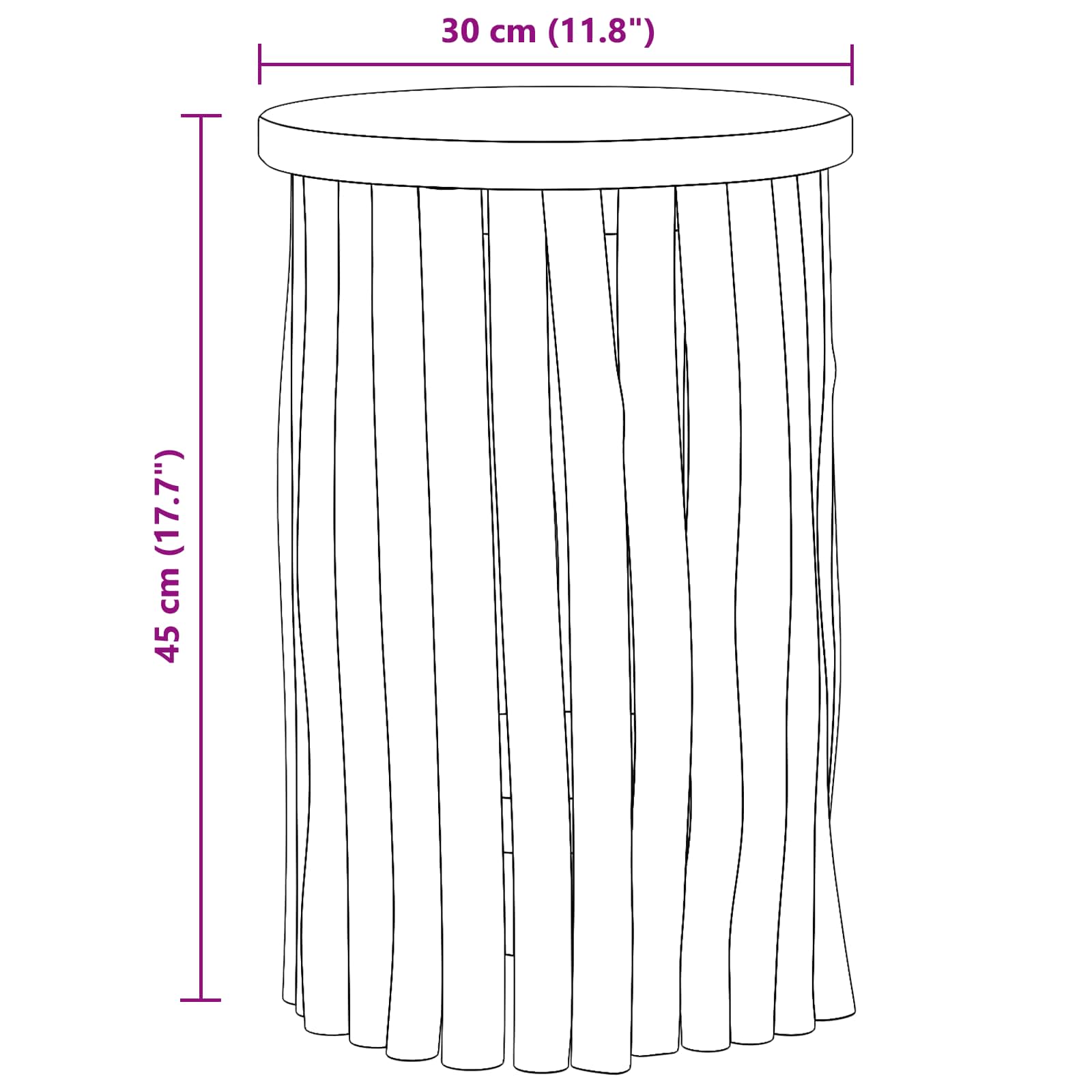 Σκαμνί Φυσικό 30 x 30 x 45 εκ. Στερεό Ξύλο Τίκ