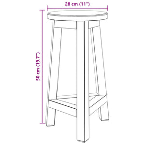 Σκαμνί Φυσικό 28 x 28 x 50 εκ. Ξύλο Μαόνι