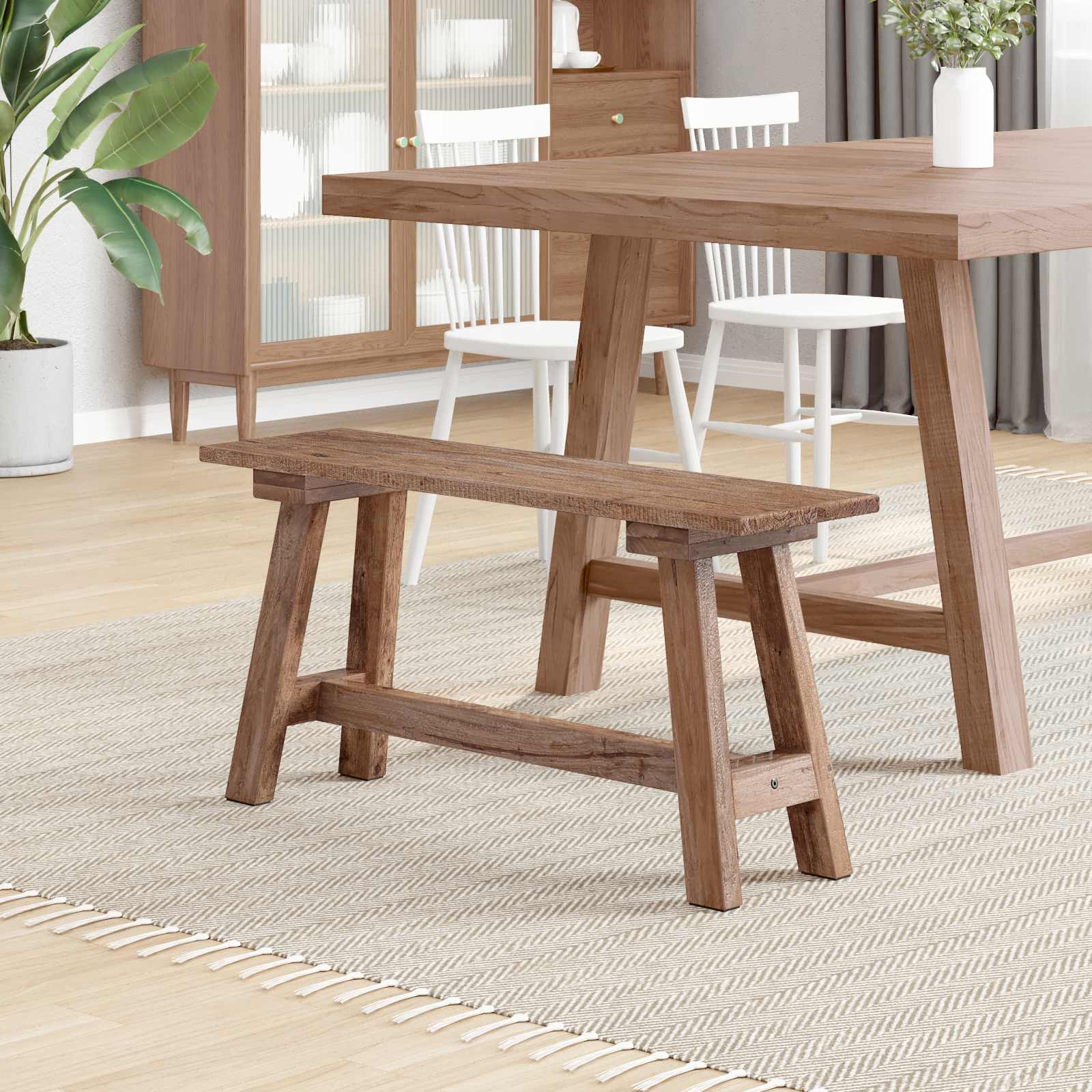 παγκάκι Φυσικό 92 x 23,5 x 45,5 εκ Μασίφ ξύλο μαόνι - Pakobazaar