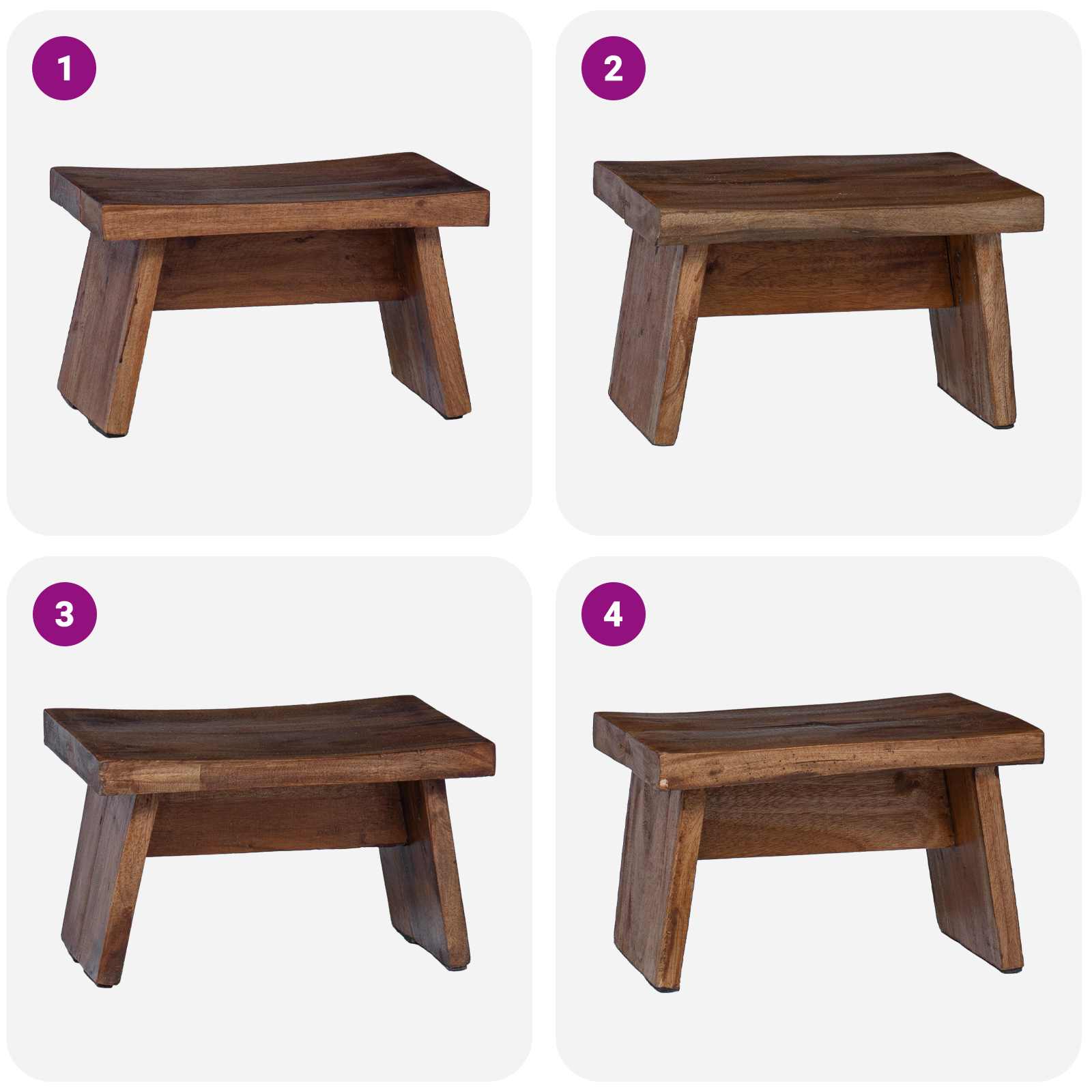 Σκαμνί Φυσικό 29 x 20 x 17 εκ Ξύλο Μαόνι - Pakobazaar