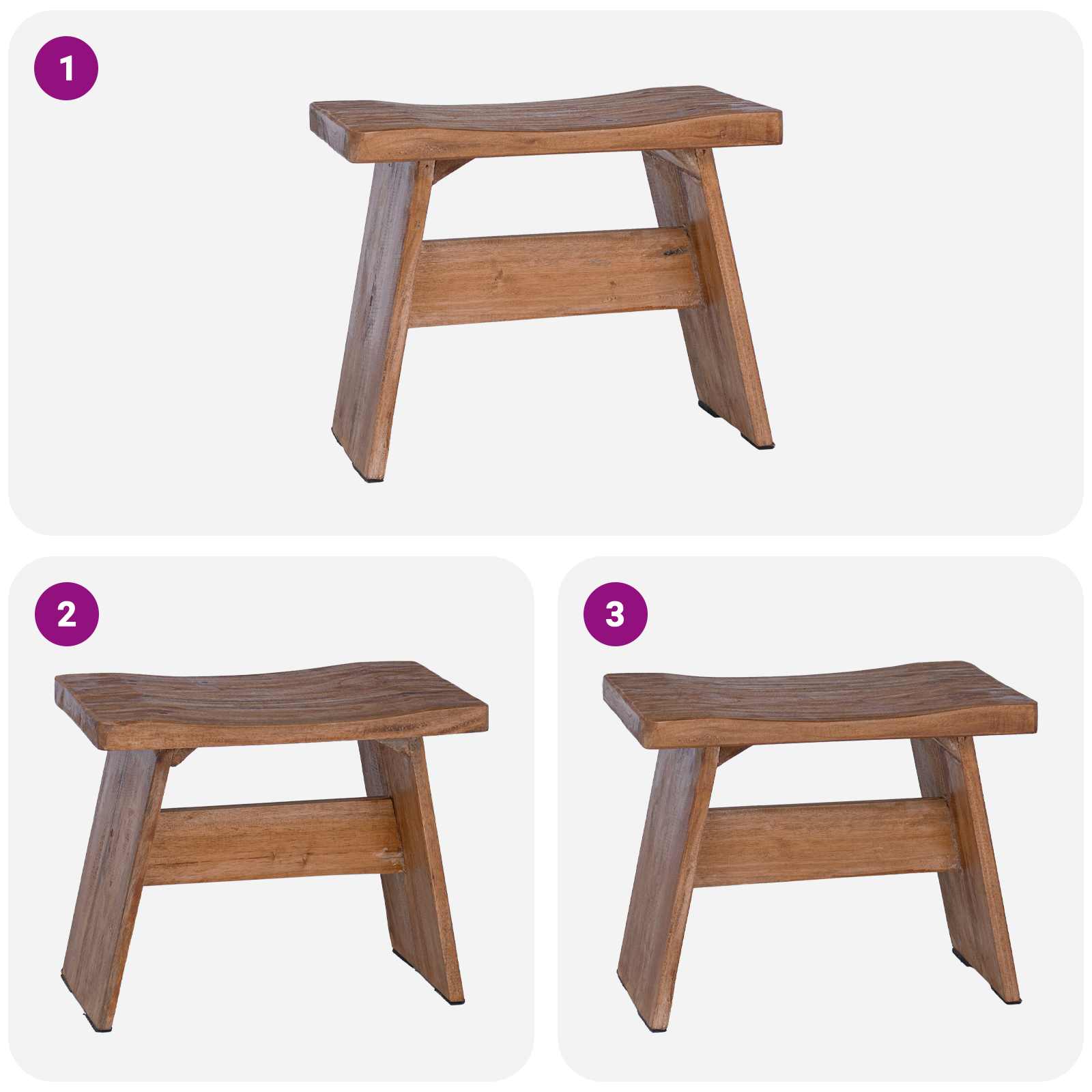 Σκαμνί Φυσικό 40 x 25 x 31 εκ. Ξύλο Μαόνι - Pakobazaar