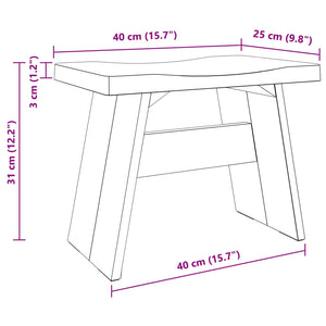 Σκαμνί Φυσικό 40 x 25 x 31 εκ. Ξύλο Μαόνι