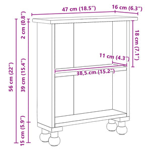 Ράφια με ράφι Καφέ 47 x 16 x 55 εκ. Στερεό ξύλο Μαόνι