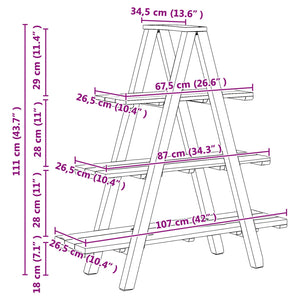 Πτυσσόμενη ραφιέρα με ράφι Καφέ 79.5 x 35 x 112 εκ