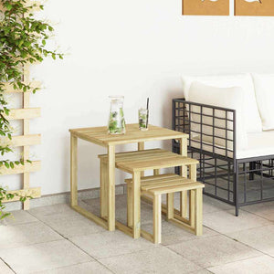 τραπέζι 3 τμχ. Φυσικό 50,5 x 50 x 46 εκ. - Pakobazaar