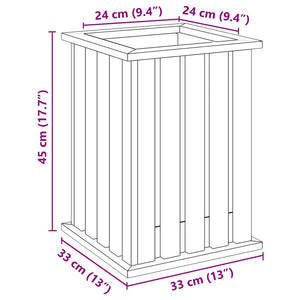 Κουτιά γλάστρων Καφέ 33 x 33 x 45 εκ Εμποτισμένο Ξύλο Πεύκου - Pakobazaar