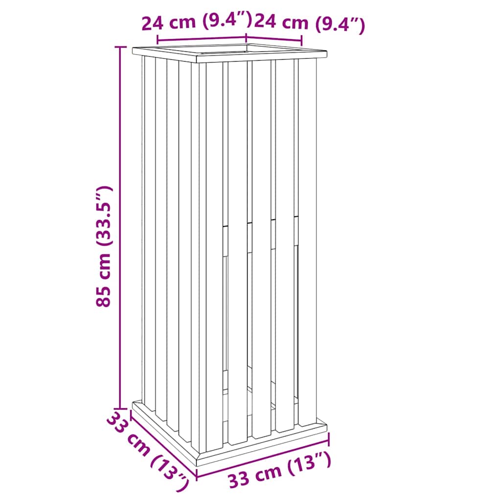 Κουτιά γλάστρων Καφέ 33 x 33 x 85 εκ Εμποτισμένο Ξύλο Πεύκου