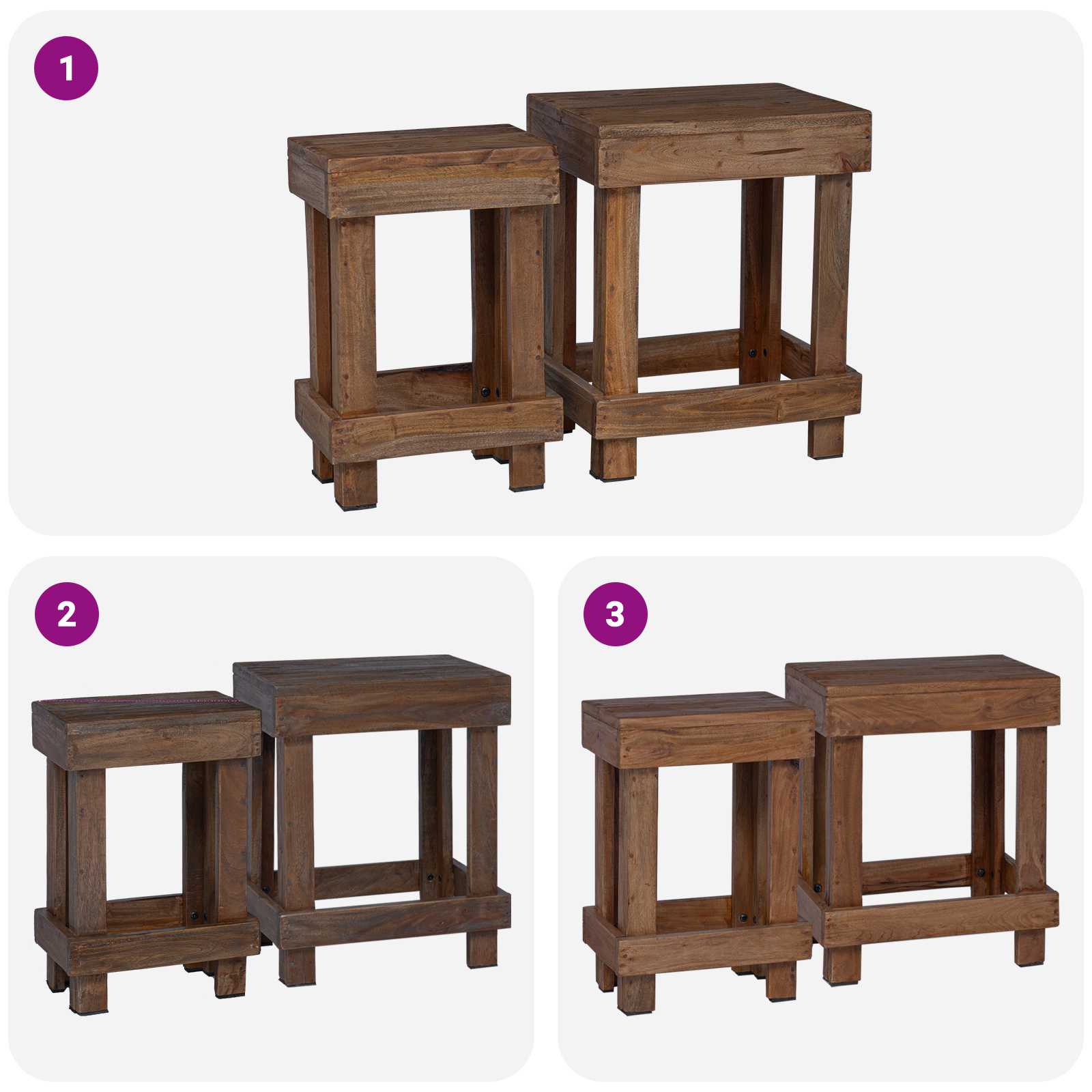 Βάση φυτών 2 pcs Καφέ 70 x 11 x 27 εκ. Ξύλο Μαόνι