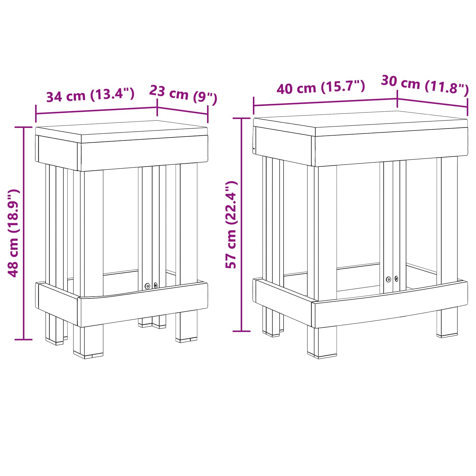 Βάση φυτών 2 pcs Καφέ 70 x 11 x 27 εκ. Ξύλο Μαόνι