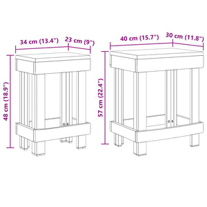 Βάση φυτών 2 τμχ. Καφέ 70 x 11 x 27 εκ. Ξύλο Μαόνι