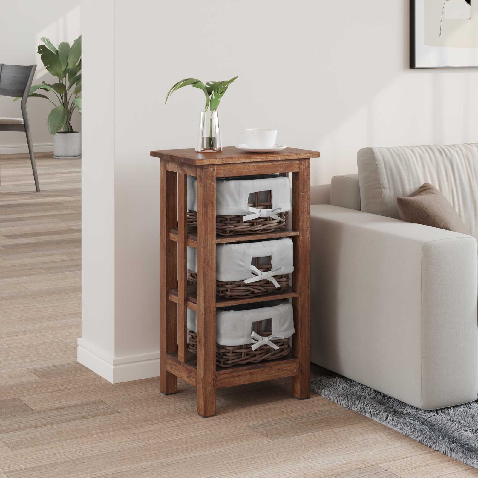 Τραπεζάκι Πλευράς Καφέ 38 x 28 x 72 εκ Μασίφ ξύλο μαόνι