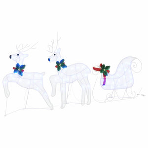 LED Ελάφια 5 τμχ. Λευκό 43 x 18 x 66 εκ ύφασμα