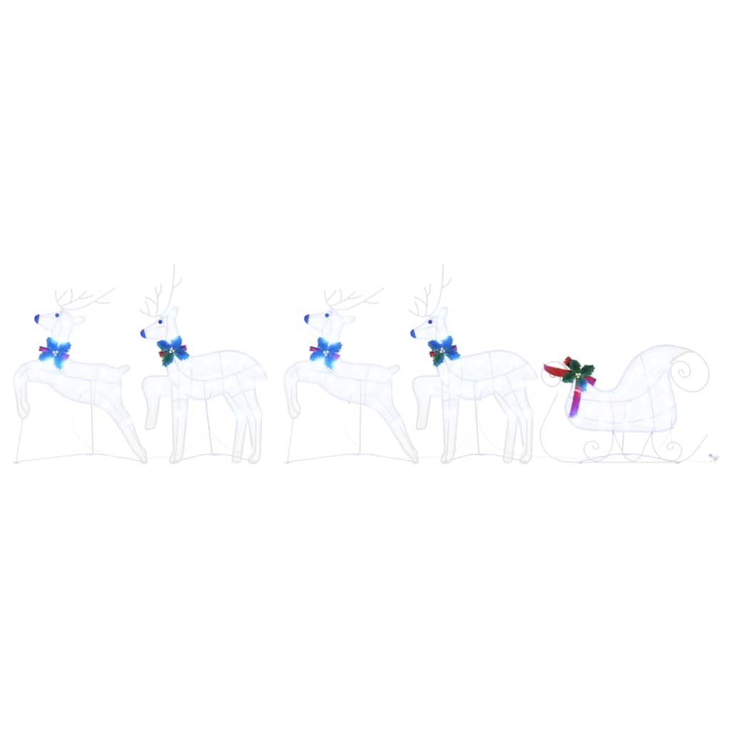 LED Ελάφια 5 pcs Λευκό ύφασμα