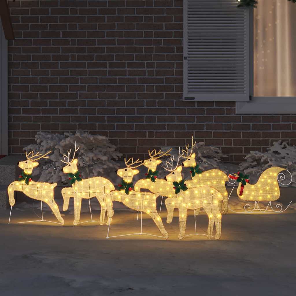 LED Ελάφια 7 pcs Χρυσό ύφασμα