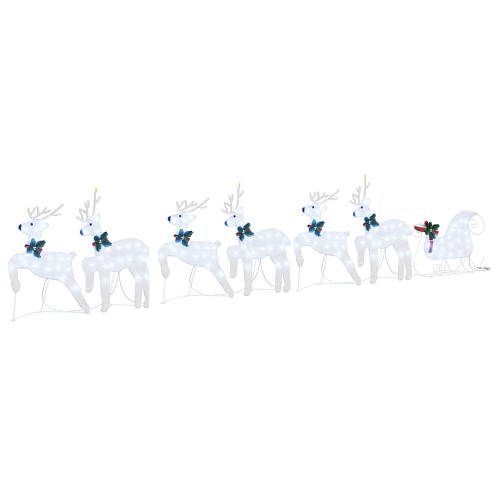 LED Ελάφια 7 pcs Ασημί ύφασμα