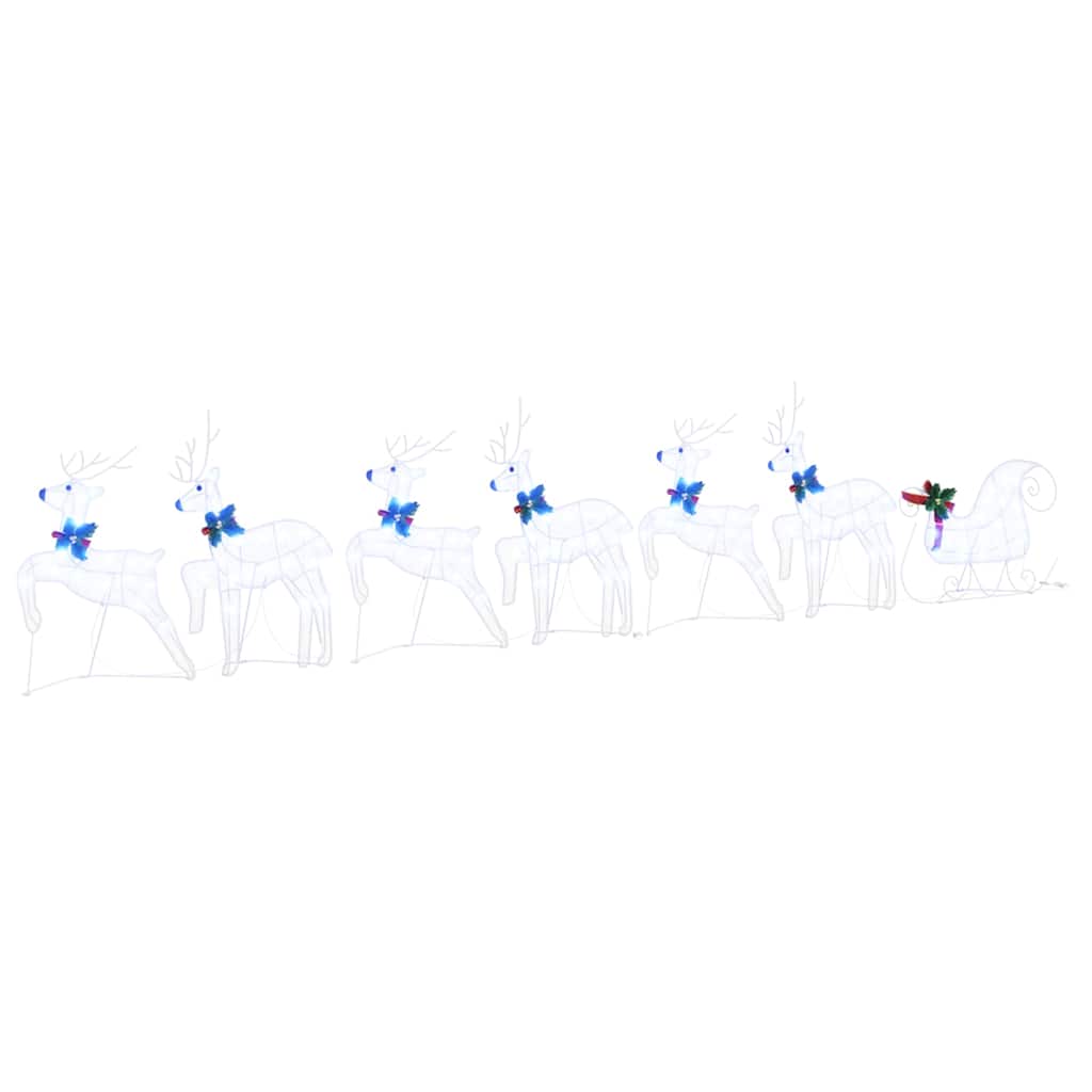 LED Ελάφια 7 pcs Λευκό ύφασμα