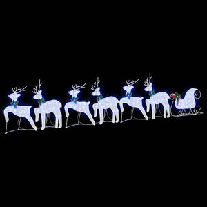 LED Ελάφια 7 τμχ. Λευκό 43 x 18 x 66 εκ ύφασμα