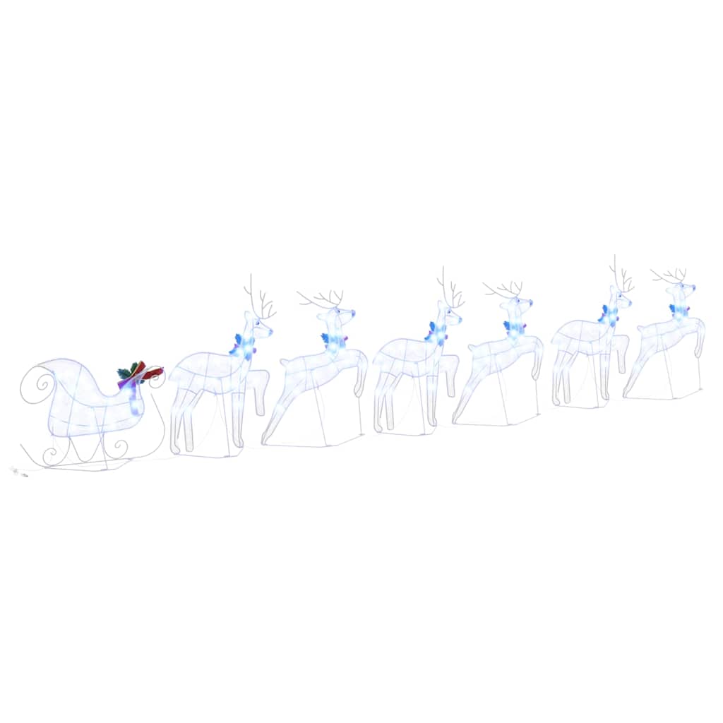 LED Ελάφια 7 pcs Λευκό ύφασμα