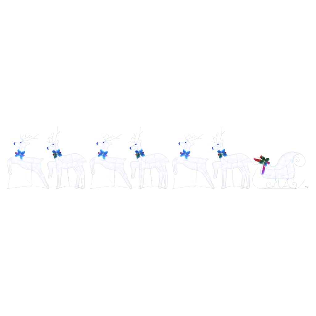LED Ελάφια 7 pcs Λευκό ύφασμα