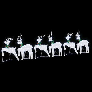 LED Ελάφια 6 τμχ. Ασημί 45 x 19 x 65 εκ ύφασμα