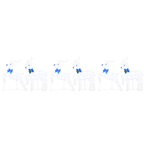 LED Ελάφια 6 τμχ. Λευκό 45 x 19 x 65 εκ ύφασμα