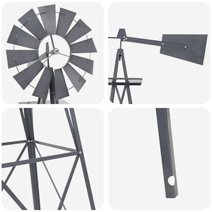 Ανεμόμυλος Γκρι 84 x 68 x 245 εκ. Σίδερο - Pakobazaar
