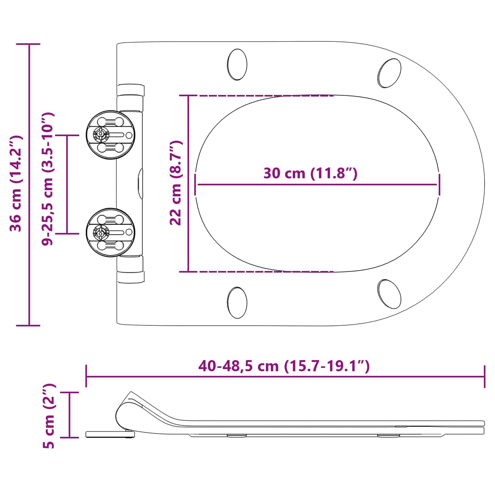 Λεκάνη Ρυθμιζόμενος Λευκό 50 x 36,5 x 5 εκ Πολυπροπυλένιο - Pakobazaar