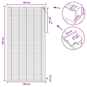 Βενετσιάνικη Σκίαση Όψη Δρύς 140 x 250 cm 35 mm - Pakobazaar