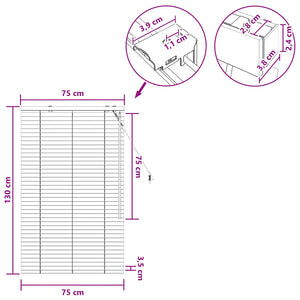 Βενετσιάνικη Σκίαση Μαύρο 75 x 130 εκ 35 mm - Pakobazaar