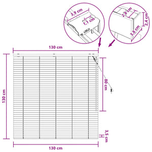 Βενετσιάνικη Σκίαση Μαύρο 130 x 130 cm 35 mm - Pakobazaar