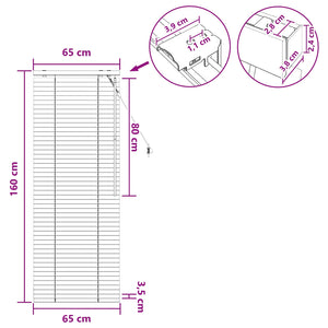 Βενετσιάνικη Σκίαση Μαύρο 65 x 160 εκ. 35 mm - Pakobazaar