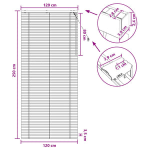 Βενετσιάνικη Σκίαση Μαύρο 120 x 250 cm 35 mm - Pakobazaar