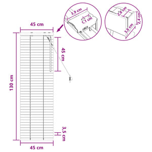 Βενετσιάνικη Σκίαση Σκούρο Καφέ 45 x 130 εκ 35 mm - Pakobazaar