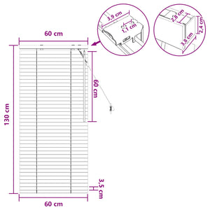 Βενετσιάνικη Σκίαση Σκούρο Καφέ 60 x 130 cm 35 mm - Pakobazaar