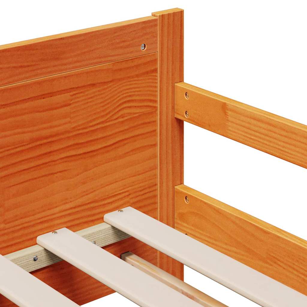 Σκελετός Κρεβατιού Καφέ 80 x 200 cm Στερεά ξυλεία πεύκου