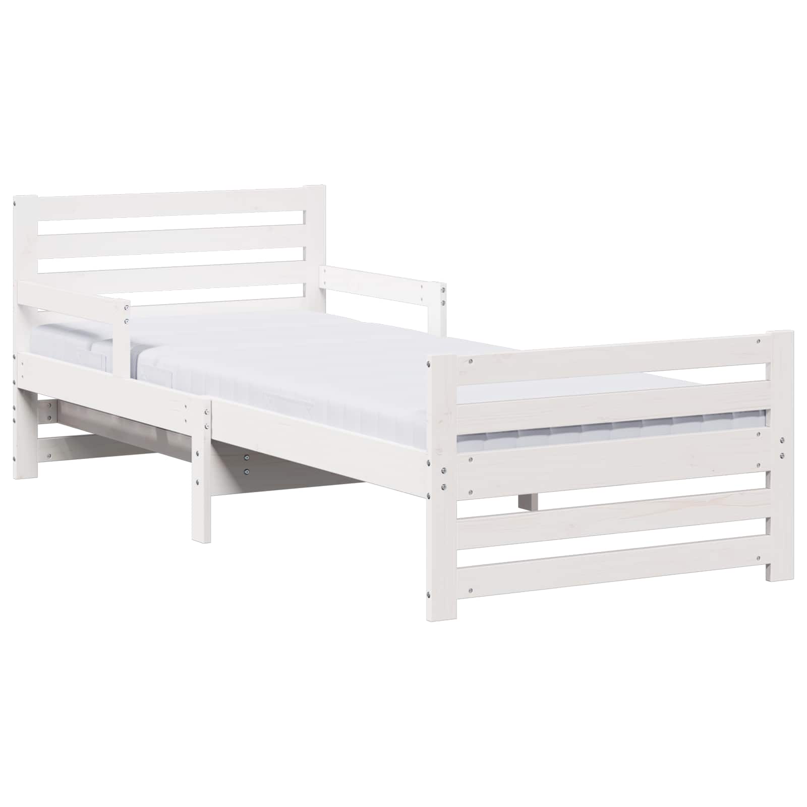 Σκελετός Κρεβατιού Λευκό 80 x 200 cm Στερεά ξυλεία πεύκου