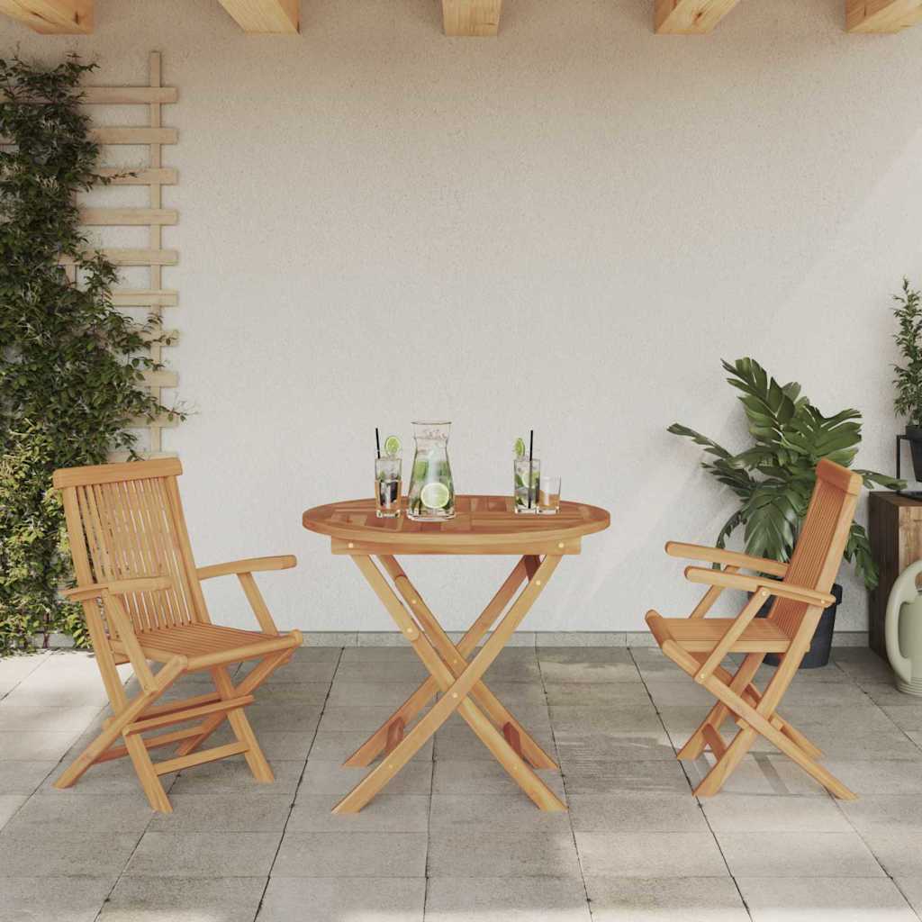 Σέτ φαγητού για κήπο 3 pcs Καφέ Στερεό Ξύλο Ακακίας - Pakobazaar