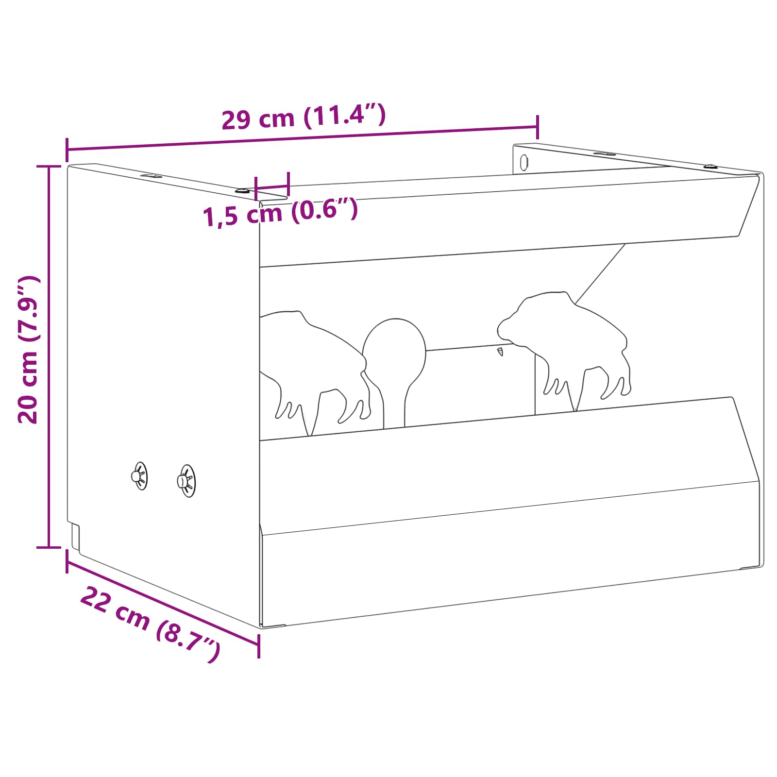 Κουτί Παγίδας Σφαιρών Μαύρο 29 x 22 x 20 εκ Ατσάλι