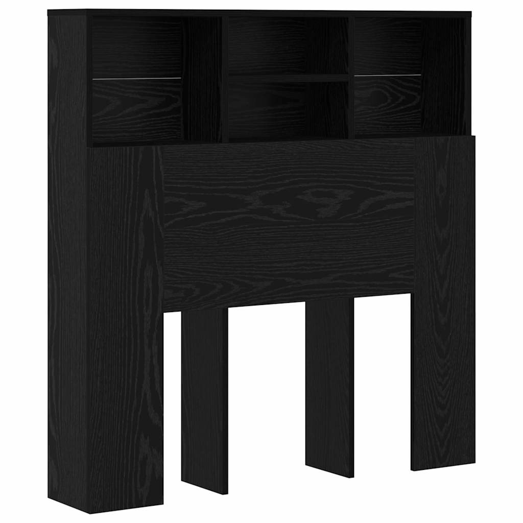 Κρεβάτι με Κεφαλάρι με ράφι Μαύρη Οξυά 100 x 19 x 103,5 cm - Pakobazaar