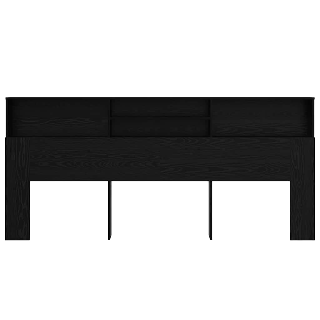 Κρεβάτι με Κεφαλάρι με ράφι Μαύρη Οξυά 220 x 19 x 101,5 εκ