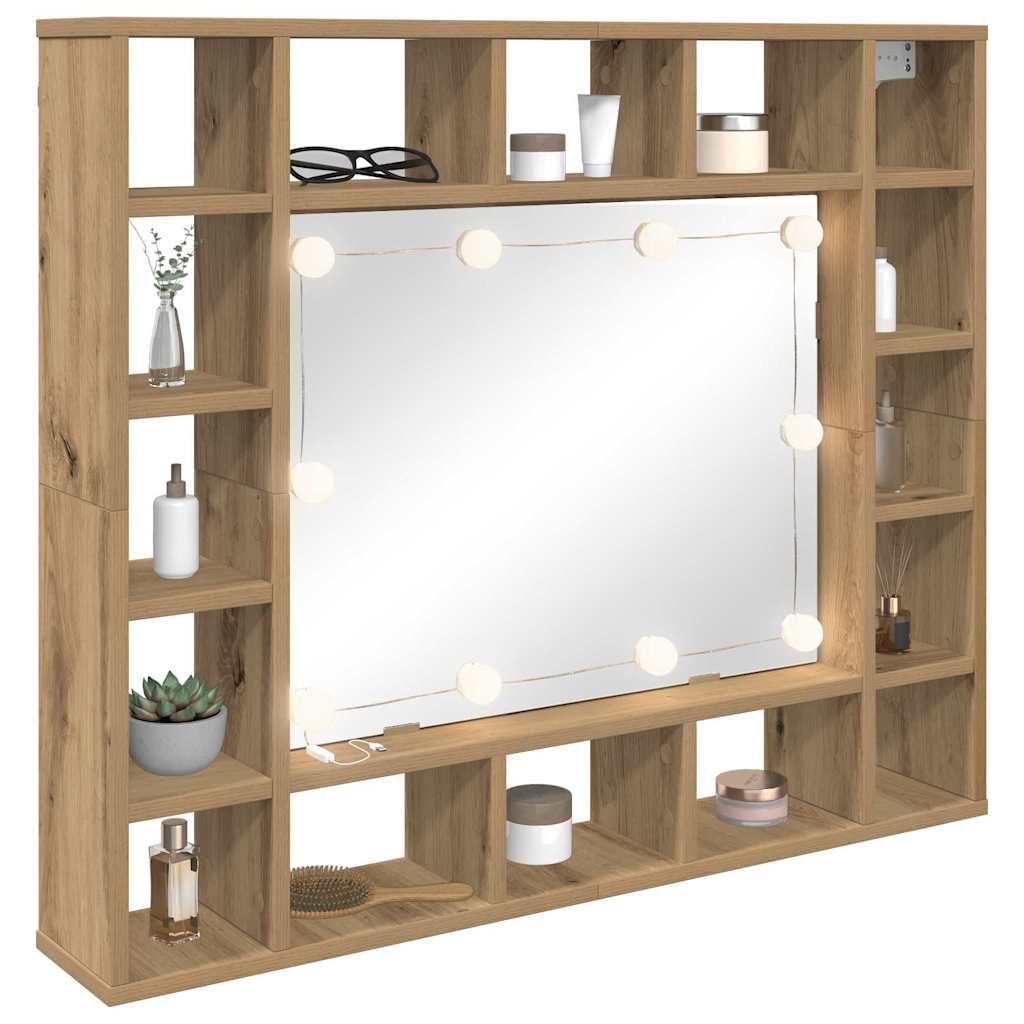 Ντουλάπα Καθρέφτη με ράφι Artisan Oak 91 x 15 x 76,5 εκ. - Pakobazaar