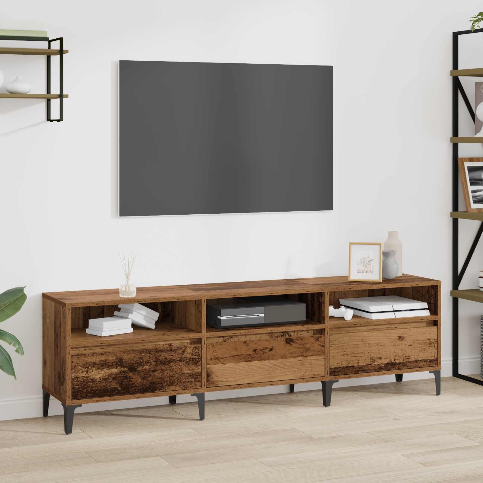 Ντουλάπι TV με συρτάρι Παλιό Ξύλο 150 x 30 x 45 εκ - Pakobazaar
