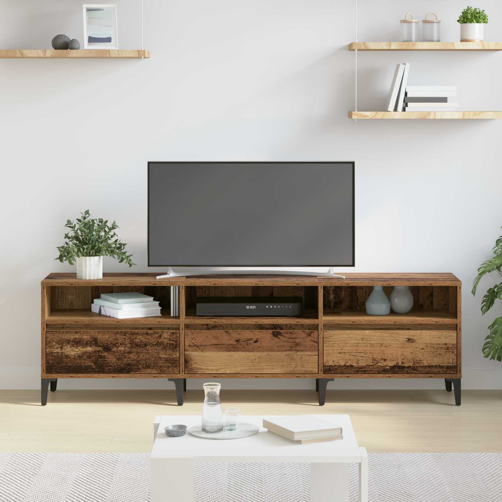 Ντουλάπι TV με συρτάρι Παλιό Ξύλο 150 x 30 x 45 εκ - Pakobazaar